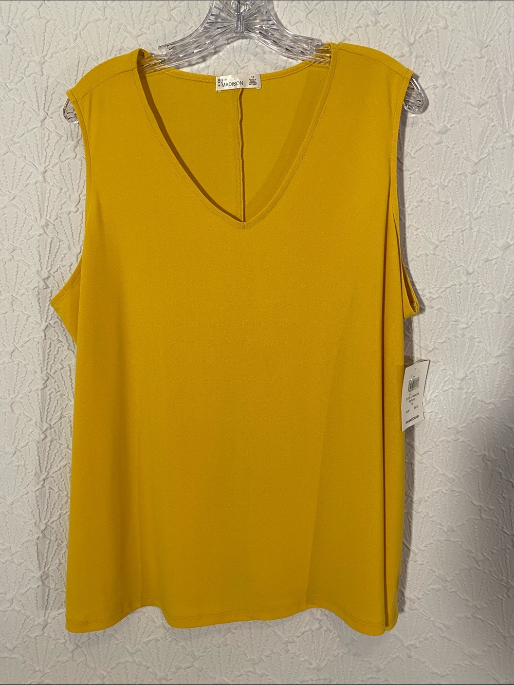 89th + Madison V-Neck Sleeveless Tank Top - Mustard